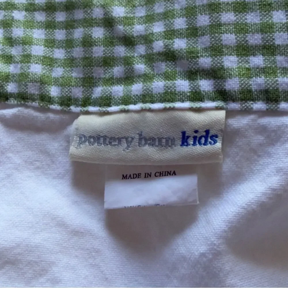Pottery Barn Kids Easter Cotton Tablecloth Bunny Embroidered Square 60”x61”